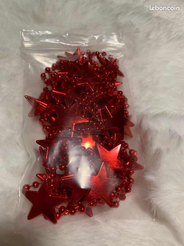 Guirlande De Perles Brillantes 8 Mètres – Déco Noël, Mariage, Maison (rouge, Or, Argent, Bleu)
