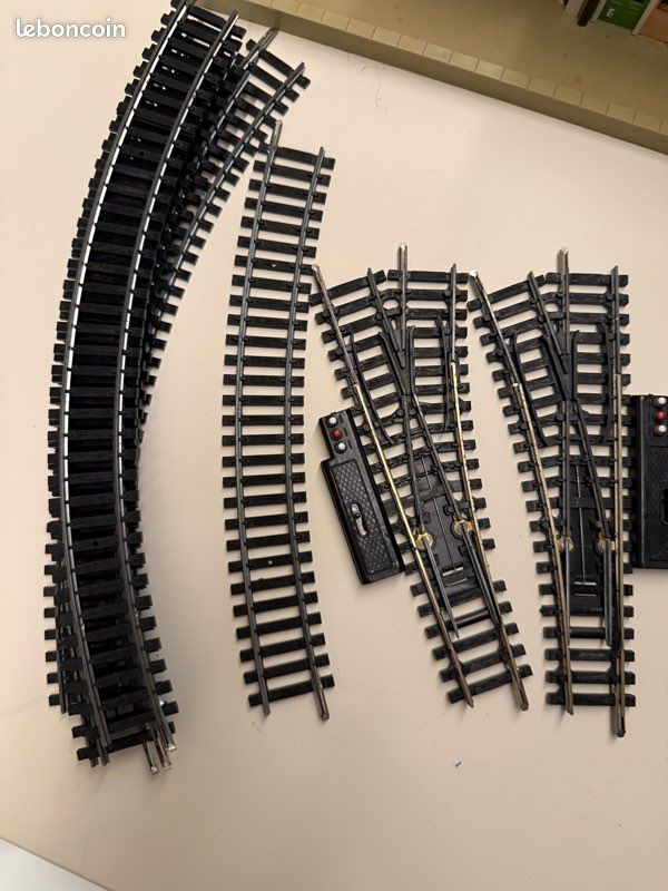 Rails Et Aiguillages Jouef Pour Train Miniature - Lot Avec Aiguillage 4185 Et Croisement 4849, Occasion