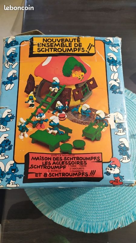 Lot Accessoires Schtroumpfs - Grande Maison Champignon - Schleich Réf 40001 - Occasion