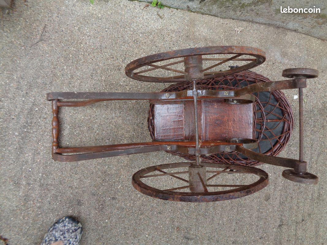 TRÈS ANCIEN landau poupée en bois et en carton EUR 45,00 - PicClick FR