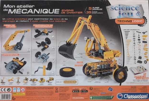 CLEMENTONI Grue Sur Chenilles à Construire – 8 Ans Et + – Engin De Chantier Mécanique – Cabine 360° Et Levage – Cadeau Ingénieur En Herbe