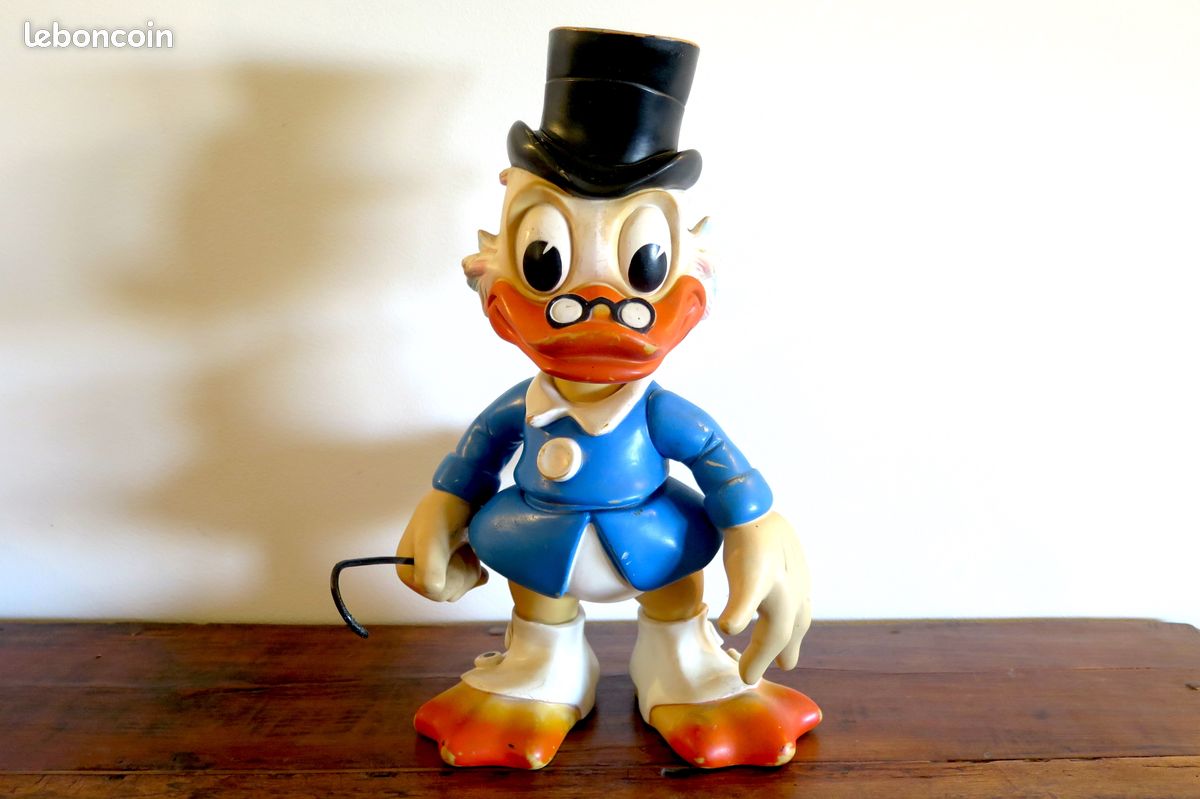 Figurine Ancienne En Bois Donald Et Picsou – Vintage Disney 1960, Collection