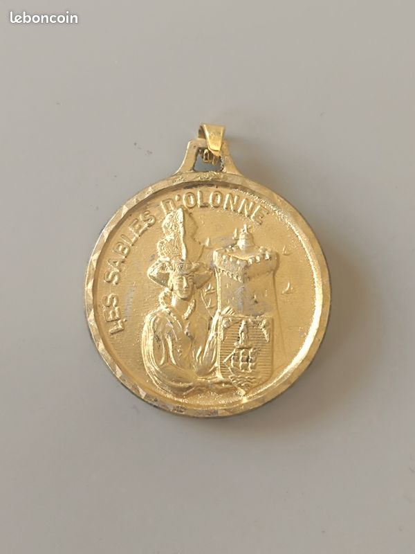 Rare Médaille Pendentif Bronze XVIIe/XVIIIe Siècle - Bélière Inversée - 29x18mm