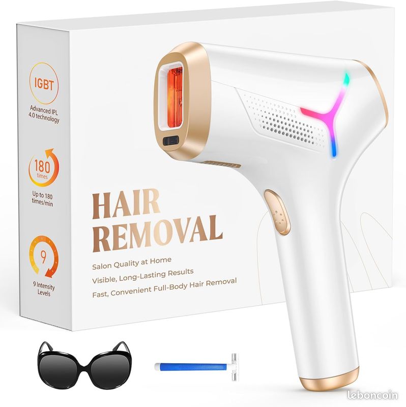Épilateur Laser Lumière Pulsée IPL Permanent - Appareil D'Épilation Indolore - 4 Réglages - Neuf