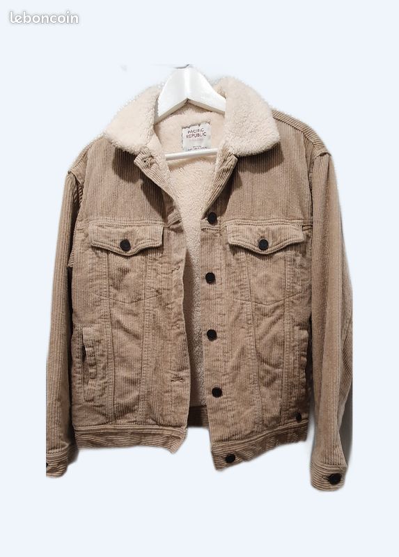 Blouson velour beige Pull&Bear Vêtements