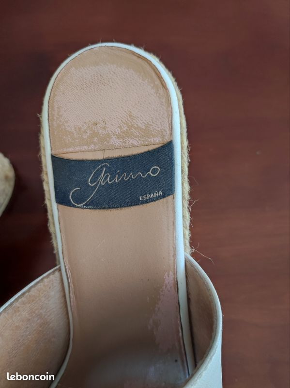 Sabots en cuir et ficelle - Gaimo - Beige (image 2)