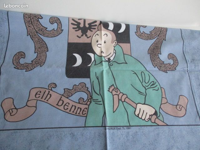 Taie de traversin délavée Tintin Le Sceptre D'Ottokar