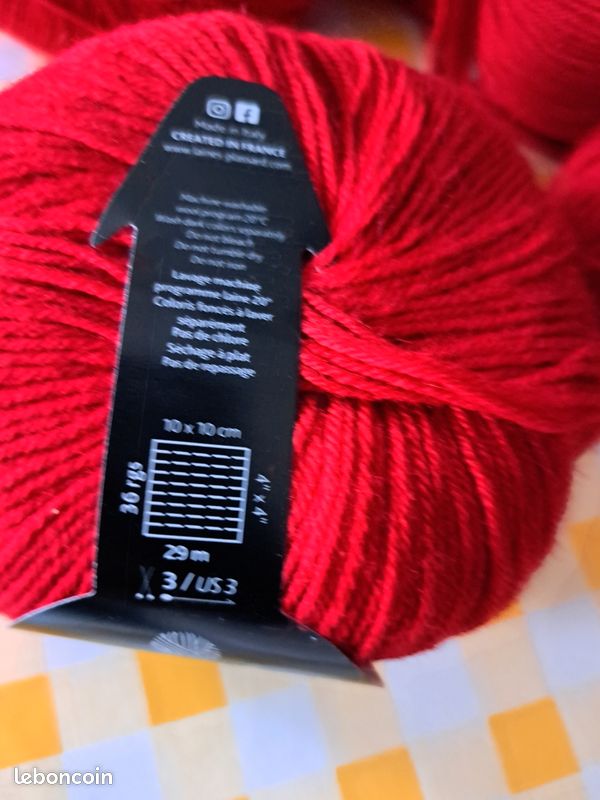 Laine plassard tendressima rouge fonce (image 3)