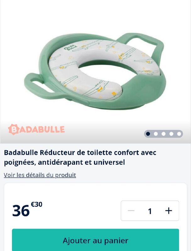 Réducteur de toilette avec poignées, Badabulle de Badabulle