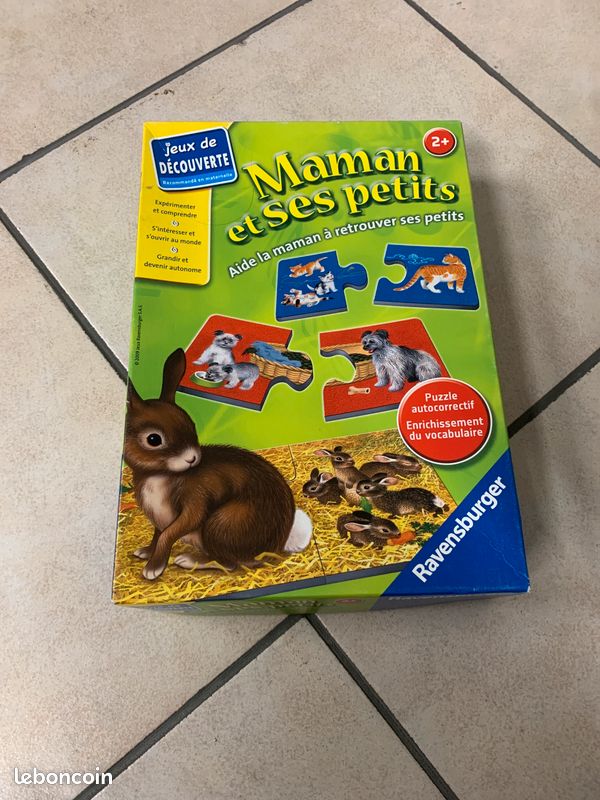 Deux. Puzzles pour enfants, Maman et ses petits et compter avec les animaux (image 2)