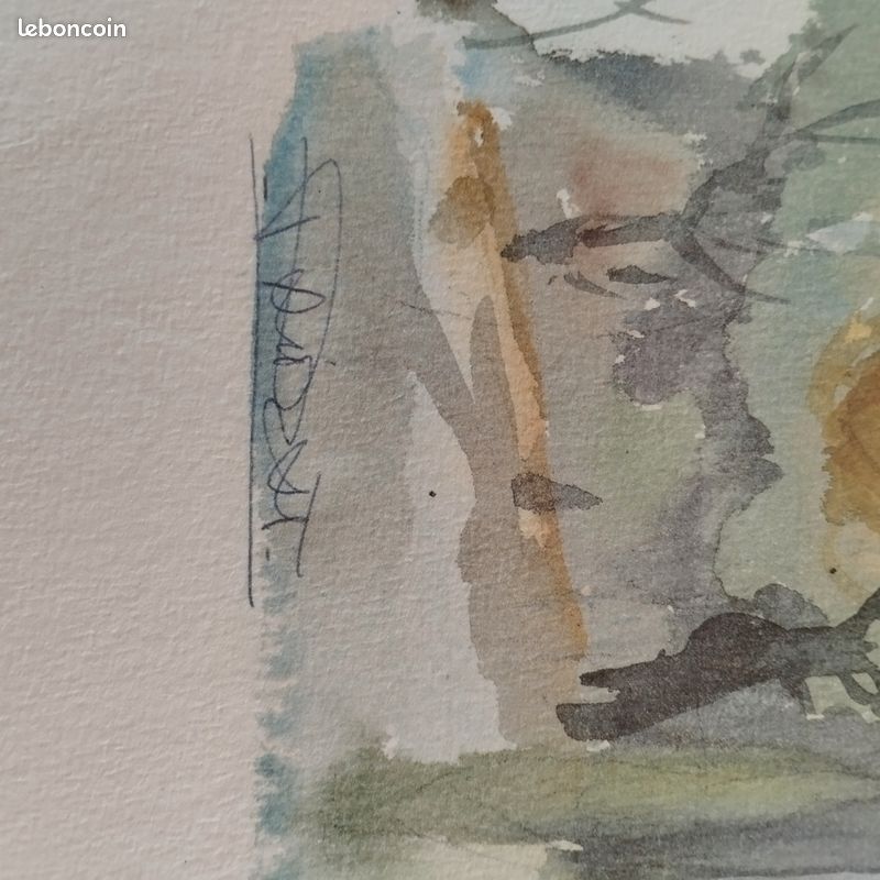 Lot 6 aquarelles originales "paysages de provence"signées Bruno Parizat 33x51cm (image 10)