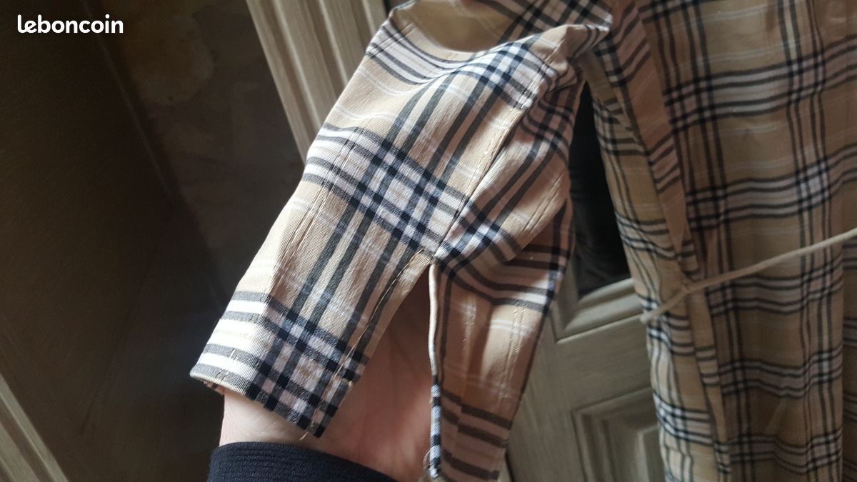 Robe beige/lavande, robe beige/noir ; sabot cuir talon (image 7)