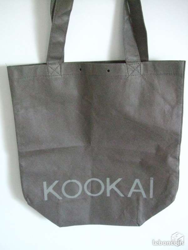 Joli Sac Tote Bag Toile Marron KOOKAI Pratique TBE (image 3)