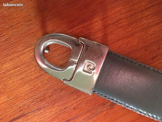 Ceinture Vintage En Cuir Véritable Pierre Cardin - Taille 100 Cm - Marron - Très Bon état