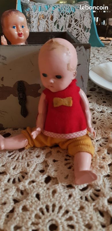 Poupée Miniature Bébé Celluloïd Française - Années 1900, 11cm