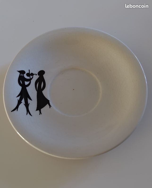 Tasses et soucoupes céramique Lonchamp modèle Sylvestre années 50/60 (image 6)