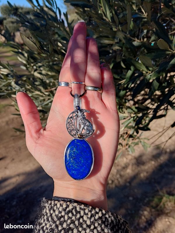 Collier pierre naturelle lapis-lazuli (image 2)