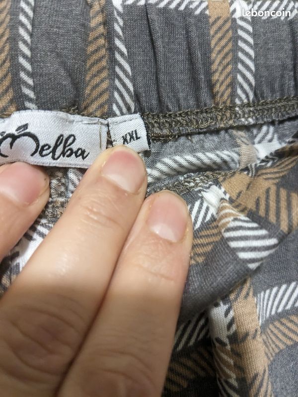Pyjama homme gris, à carreaux Melba. Taille XXL (image 9)