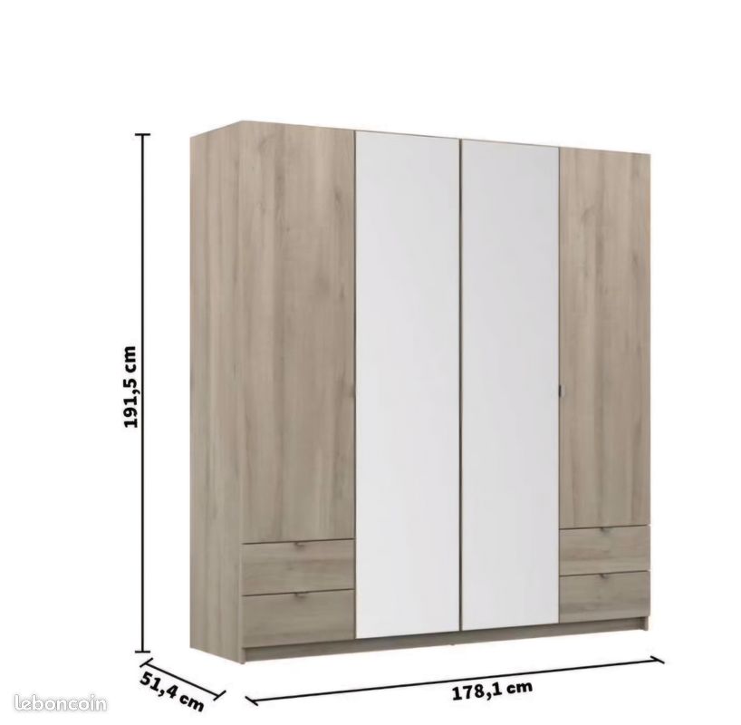 Armoire penderie avec la facture. Pas de livraison (image 2)