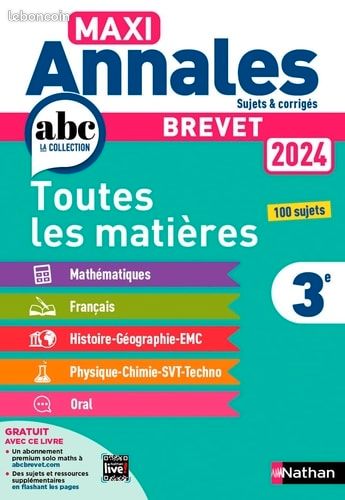 Annales Brevet 2024 Toutes les matières (image 1)