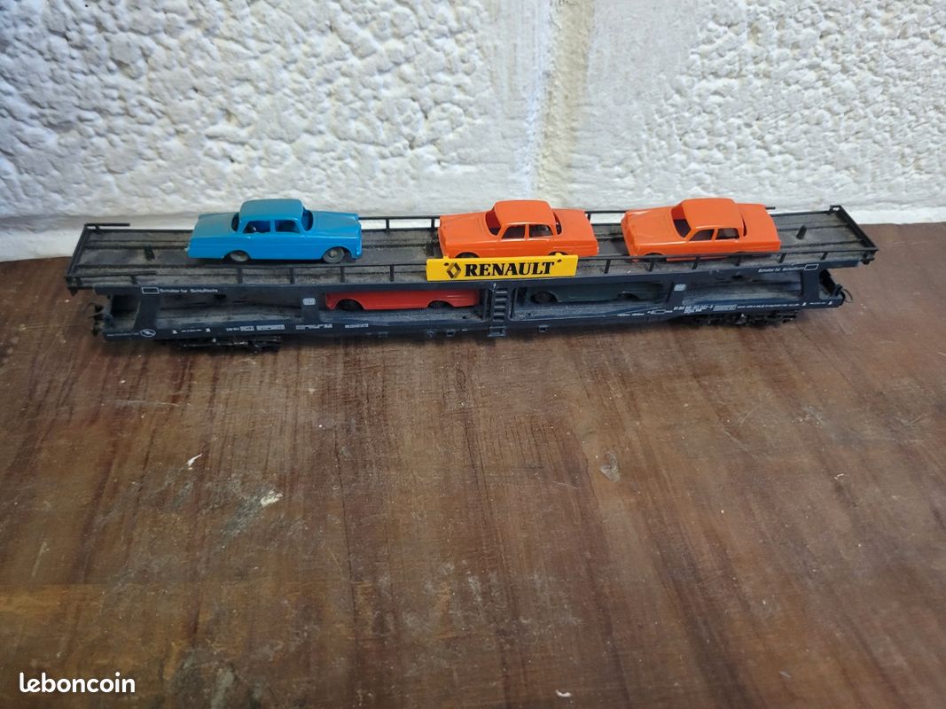 Lot de 3 wagons porte voiture lima ho train electrique - Jeux & Jouets
