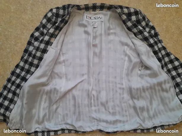 Veste En Laine Vintage Escada Margaretha Ley Années 90 - Taille 38, Noir - Neuf Sans étiquettes