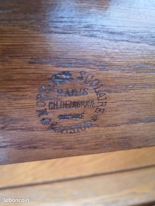Joli bureau d'écolier authentique ancien. Double (image 6)