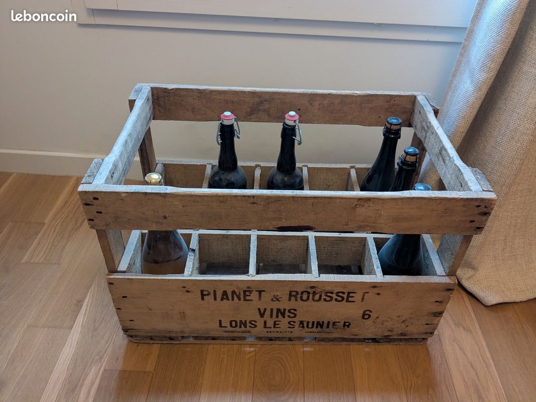 Lot de 2 casiers à bouteilles ancien en bois