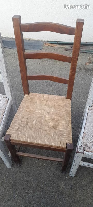 Chaise paille en bois (image 3)