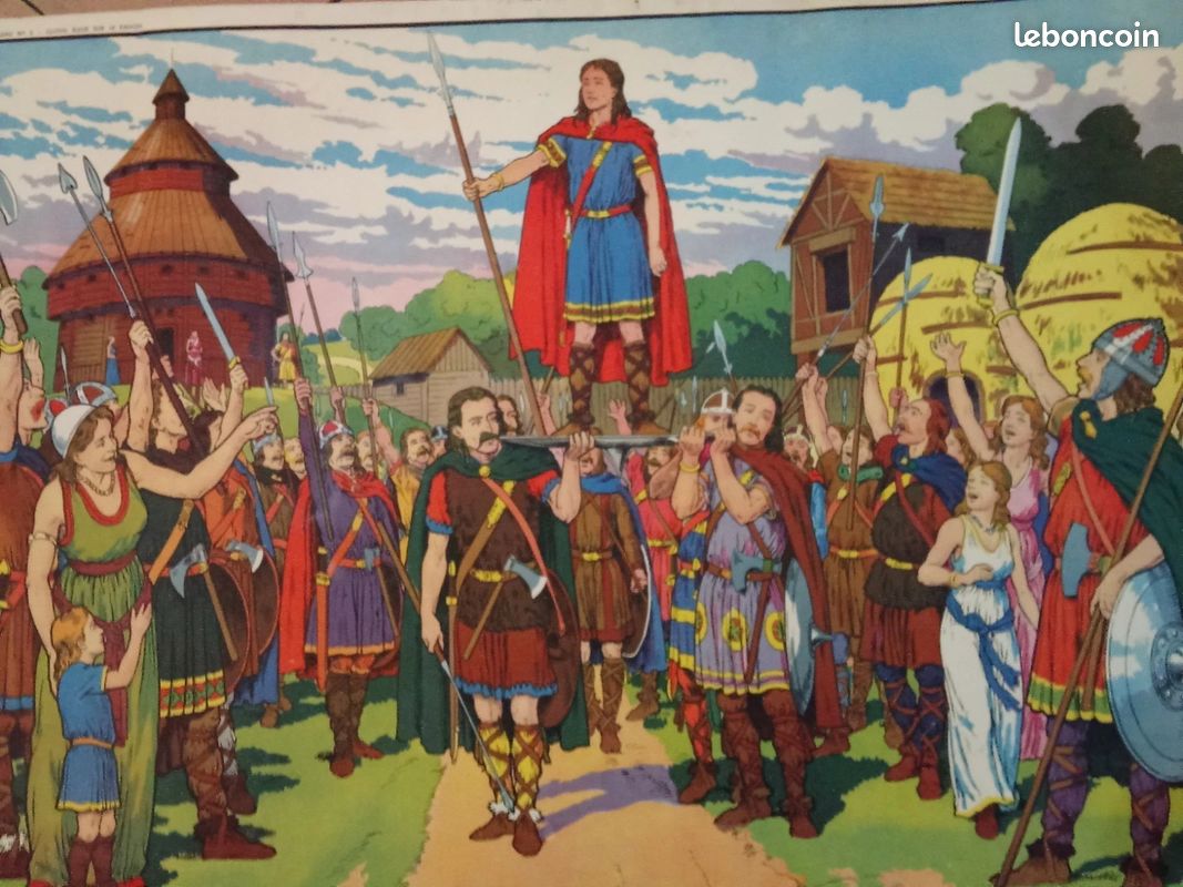 Affiche Scolaire Ancienne - Histoire - Maison Des Ançois 1er - Années 50 - 68x91 Cm
