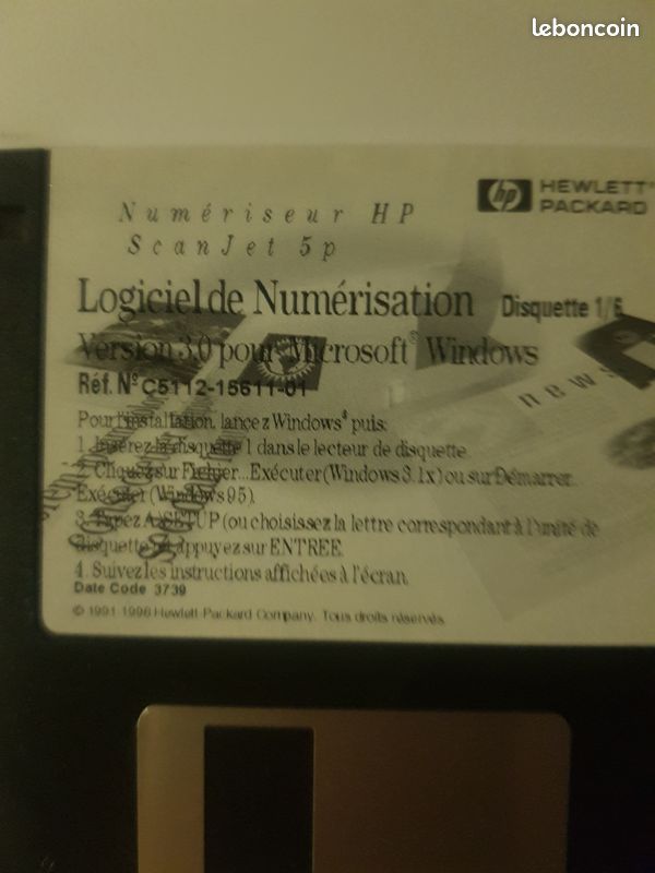 Disquette logiciel de numération HP (image 2)