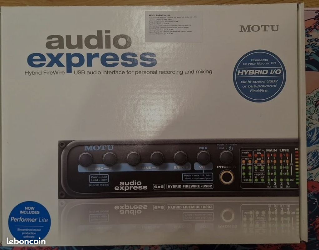 MOTU audio express carte son externe interface audio USB firewire (image 1)