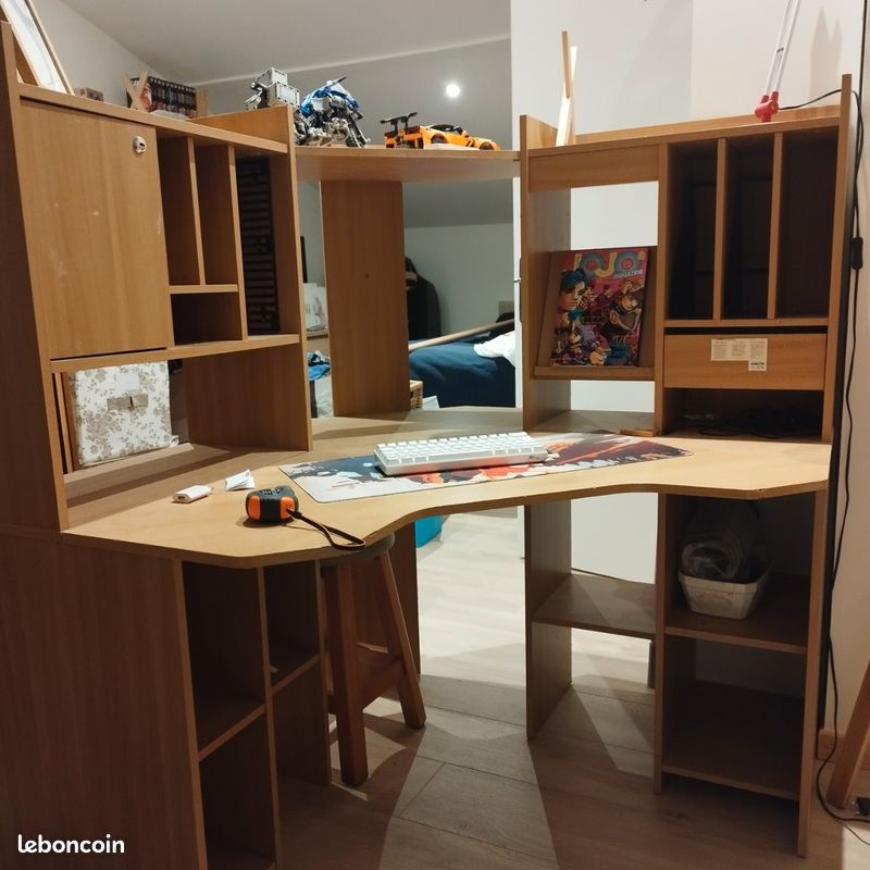 Bureau d'angle avec rangements (image 1)