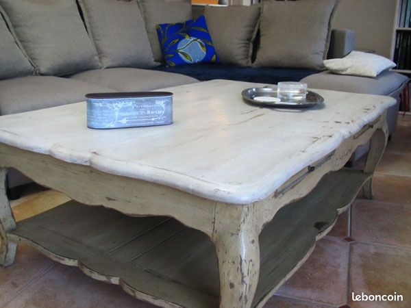 Table basse de salon en pin massif de marque Intériors (image 1)