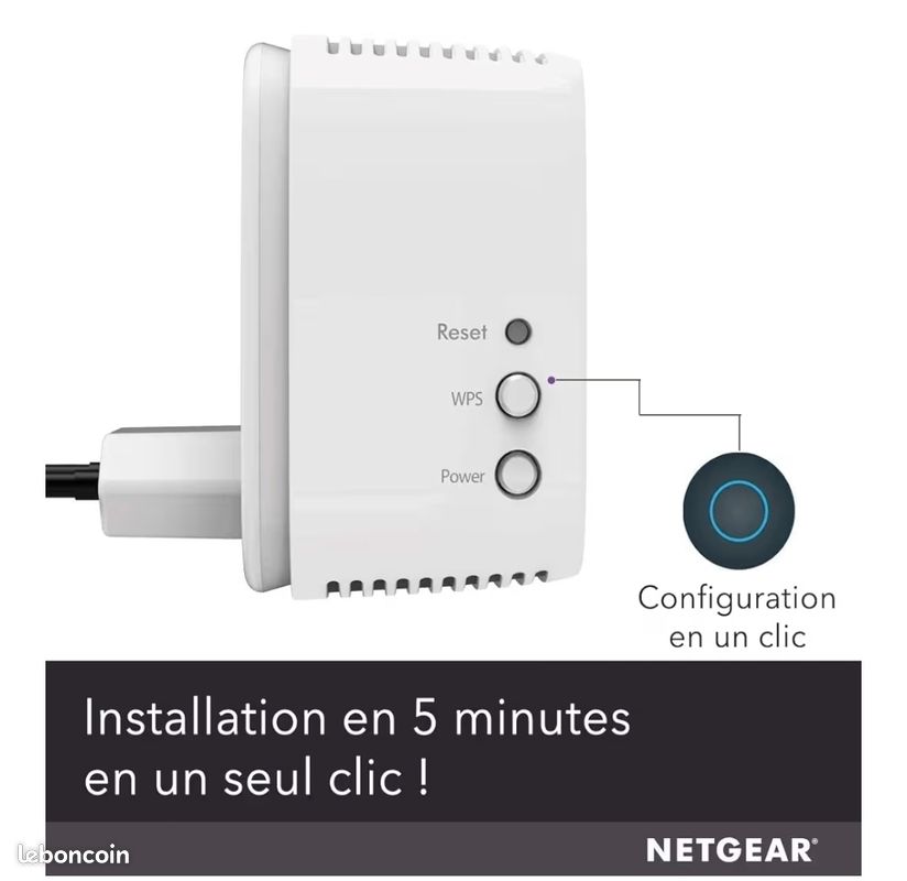Netgear (EX6110) Rpteur WiFi Puissant sans Fil AC1200, WiFi Extender,  WiFi Booster, Amliore Votre WiFi - Installation Rapide - Bouton Point  d'Accs Compatible avec Toutes Les Box Internet Noir - Accessoires  informatique