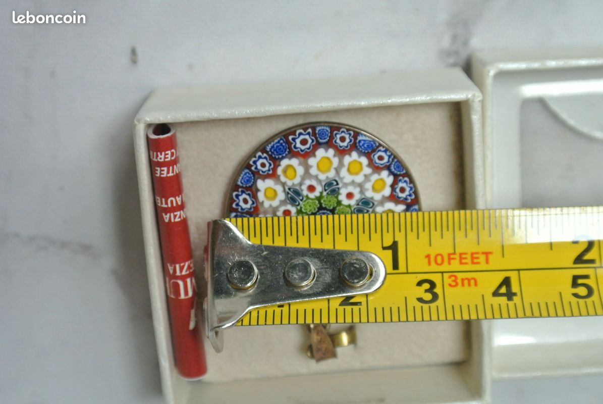 Pendentif Millefiori En Verre De Murano - Argent Véritable, Fait Main, Neuf Avec étiquettes