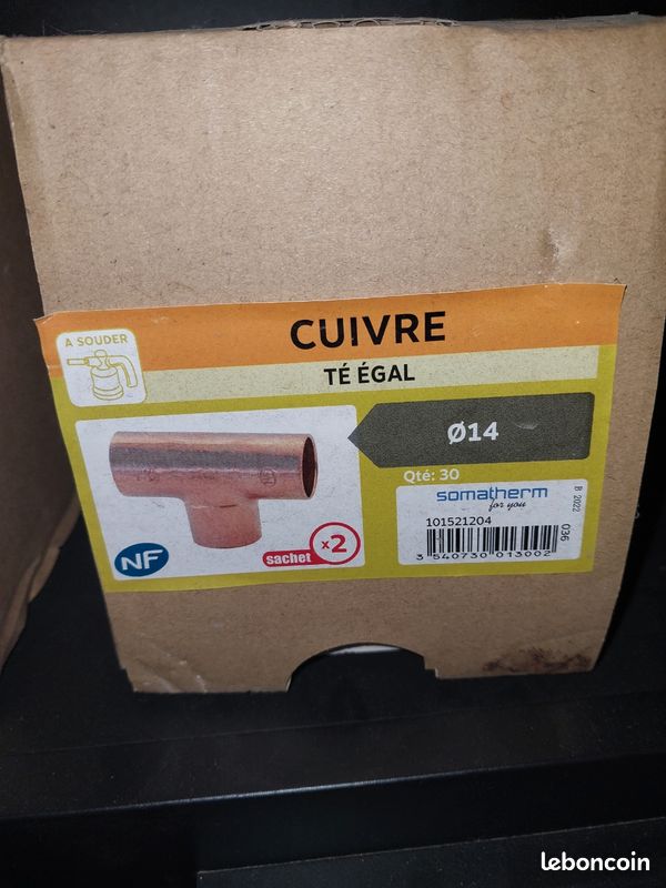 Raccord Cuivre Couplage 3 Pouces CxC Sueur - Pour Plomberie, Neuf (boîte Ouverte)