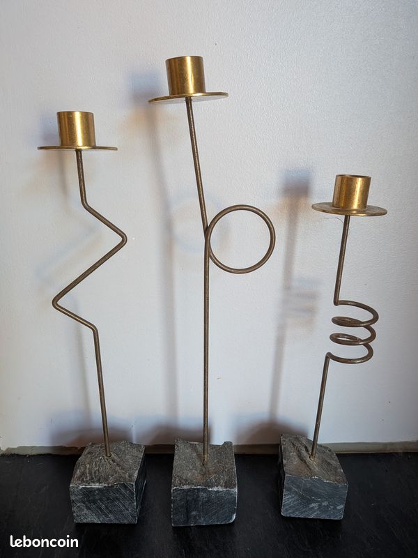 Lot de 3 bougeoirs Kräsen IKEA Vintage