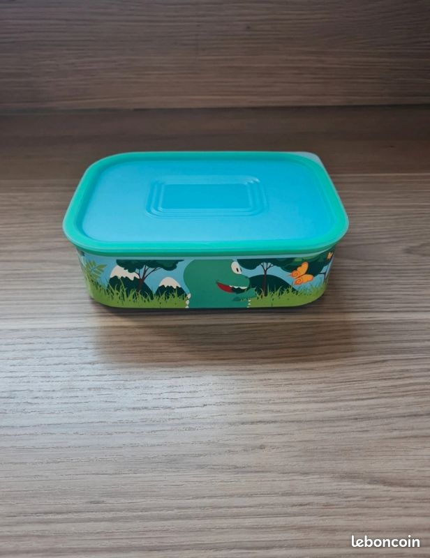 Boîte à Goûter Tupperware Verte - Carrée 13 Cm - Couvercle à Pression - Neuf