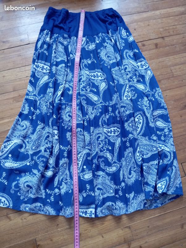 Jupe femme voile coton bleu t 40/42 (image 6)
