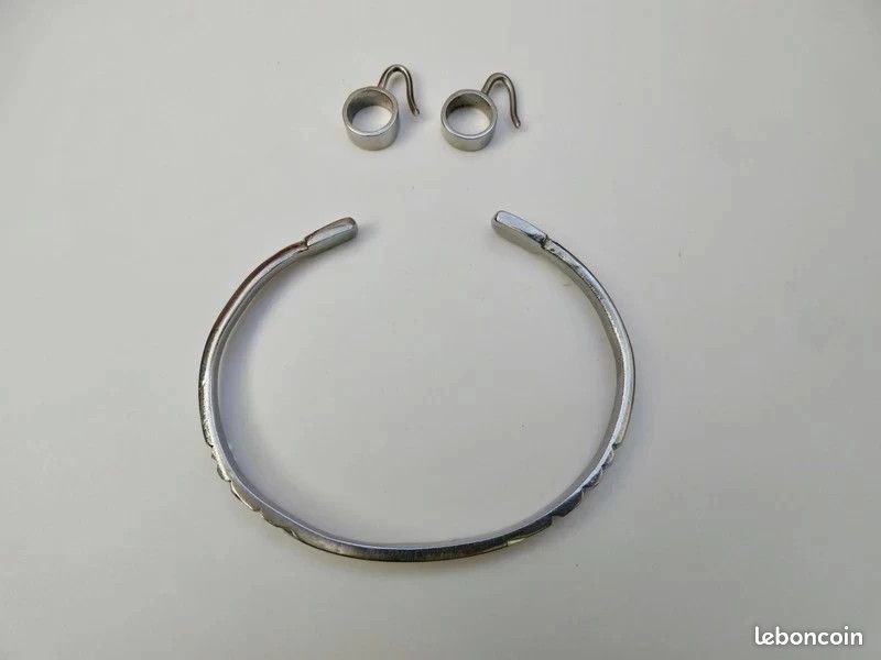 Ensemble bracelet-boucles d'oreilles en acier inoxydable (image 2)