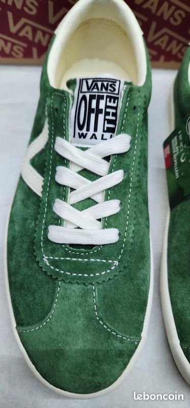 Baskets mixtes Vans sport low vert et blanc taille 38 neuves (image 3)