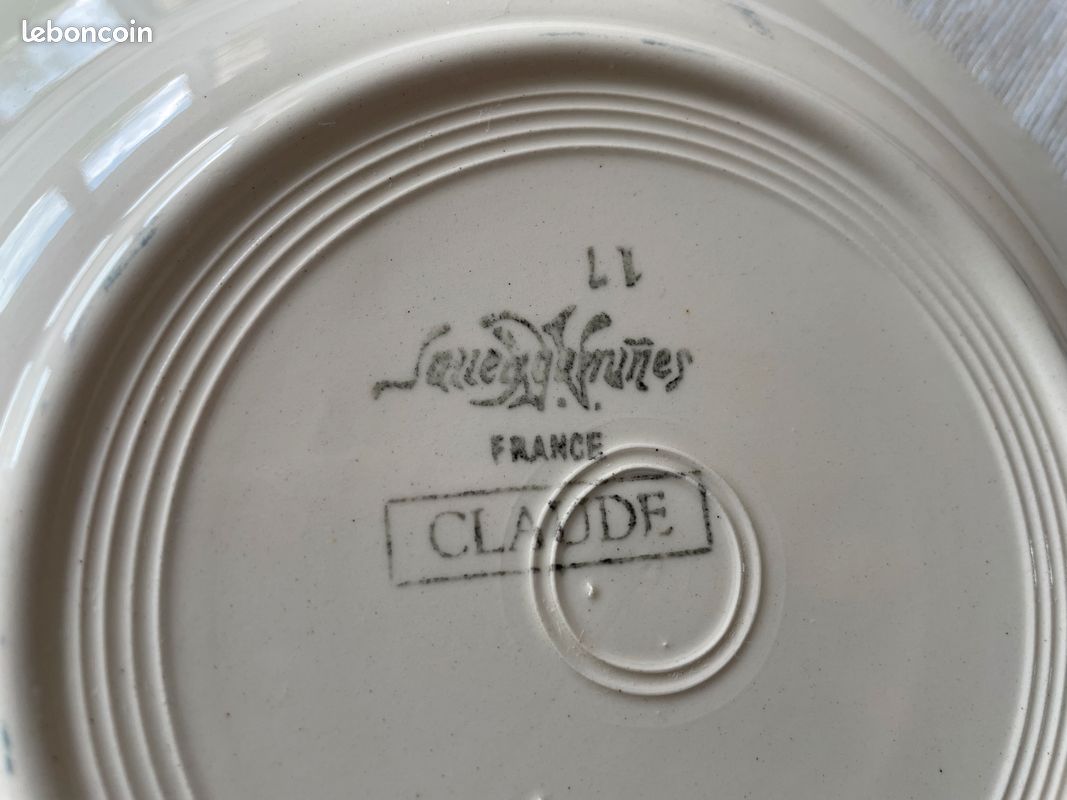 6 assiettes creuses anciennes en faïence de Sarreguemines (image 10)