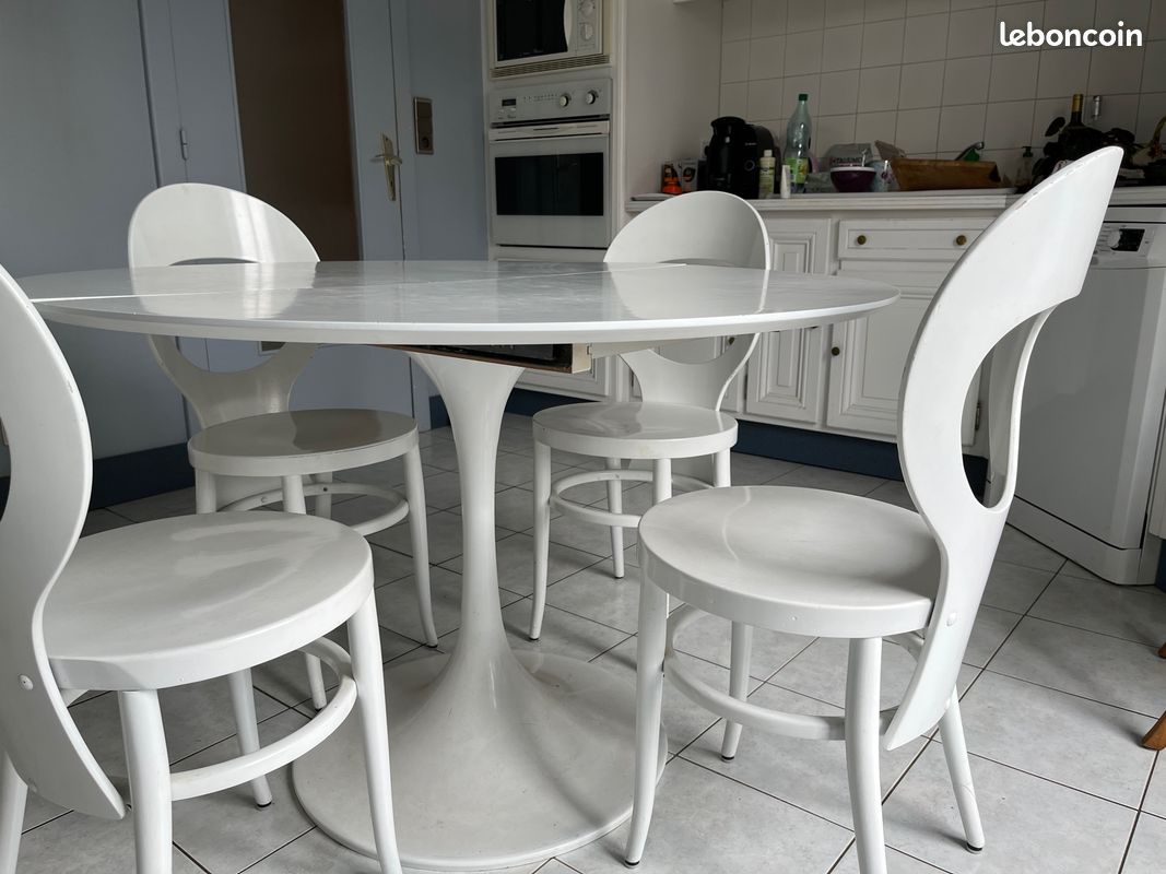 Ensemble Table et chaise - Blanc laqué (image 4)