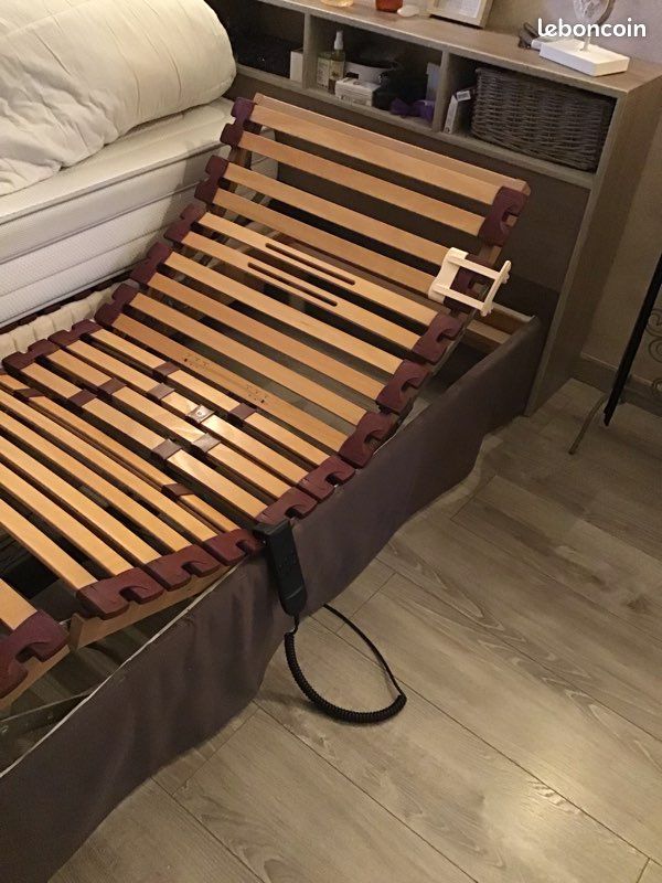 Sommier à lattes de lit avec matelas Crème 80x200 cm Tissu
