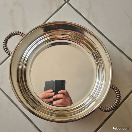 Plat Métal Argenté Plasait – Neuf, Pour Service Ou Décoration