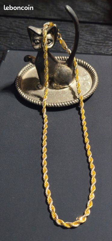 Collier Fantaisie Métal Doré - Longue Chaîne - Neuf Avec étiquettes - Bijou Tendance