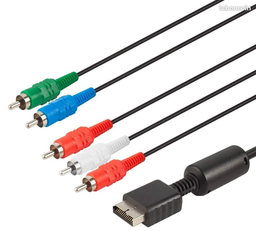 Câble Composante YUV HD RCA Pour PS2/PS3 - 1,8 M, Neuf, Ouvert