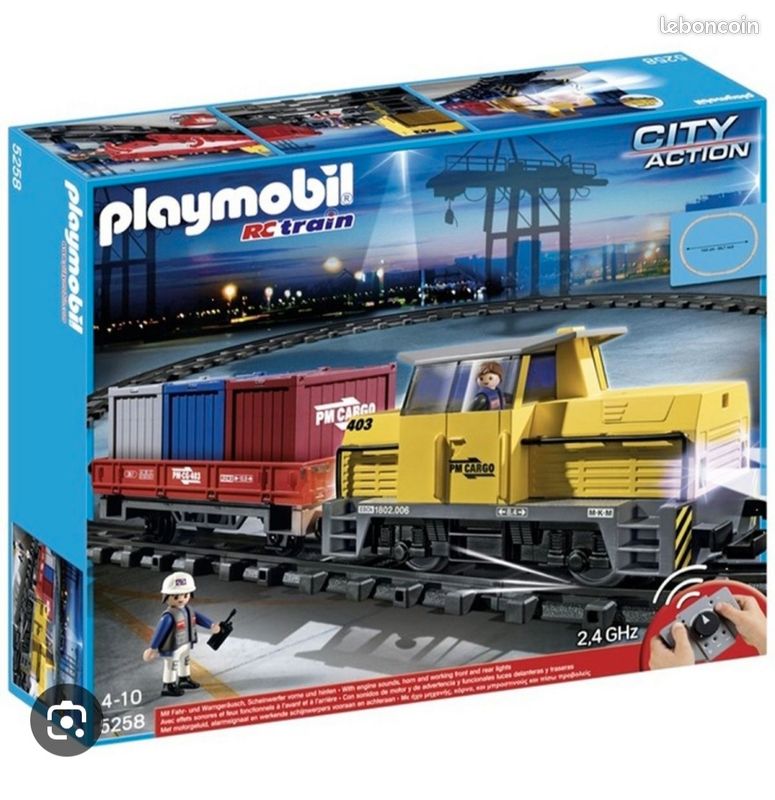 Ensemble playmobile portique électrique à conteneurs et le train porte conteneurs radiotélécommandé (image 2)