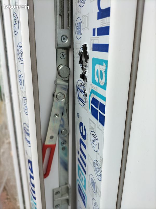 PORTE TRIOLAIRE: PORTE DE SERVICE PVC: 2 vantaux blanche , poignée et barillet offert- PRODUIT NEUF ET GARANTIE (image 5)